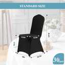 VidaFete Classic Series 140GSM 30PCS Spandex Dining Chair Cover,Black