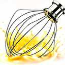 K45WW whisk attachment for kitchenaid mixer, compatible with kitchen aid - 4.5 & 5 Qt Full Stainless Steel 6-Wire Whip, Tilt-Head Mixer Replacement Part, Dishwasher Safe