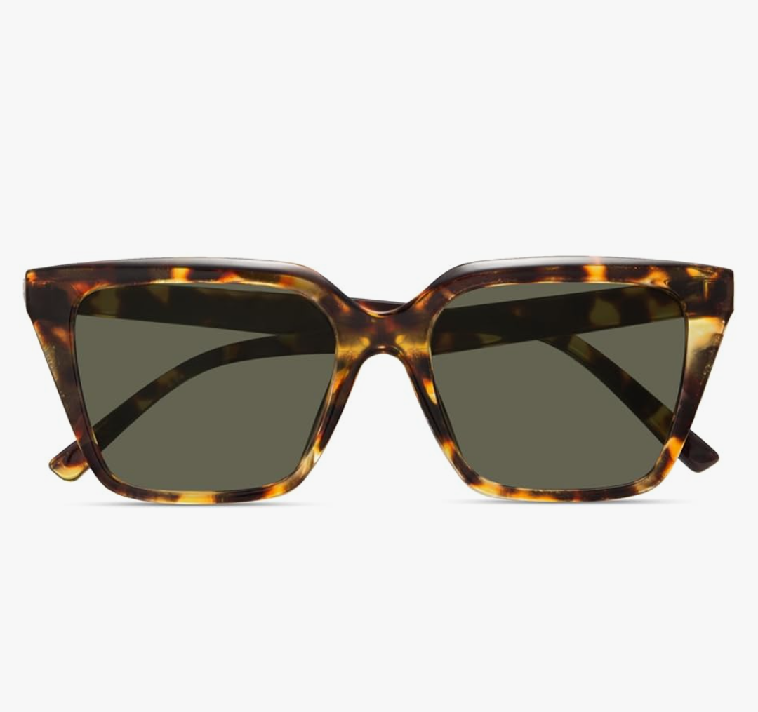miyya Cat Eye Sunglasses for Women, Trendy Polarized Sunglasses Women, Retro Sun Glasses 2025, UV Protection Shades, Brown Tortouse/Green