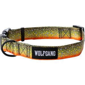 Wolfgang Heavy Duty, Adjustable Wide Venture Dog Collar with Quick Release Nylon Buckle for Walking & Training, BrookTrout Print, X-Large (1.25 Inch x 22-29 Inch) 