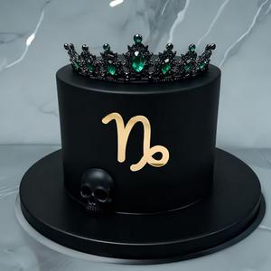 Gold Acrylic Capricornus Cake Topper, December and January Constellation Birthday Cake Topper, Gold Capricornus Season Decorations for 12 Constellation Zodiac Themed Party.