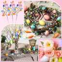 Yerliker 28 Pcs 6.6ft Lighted Easter Garland Sets with Artificial Spring Lighted Garland Spray Vine Foam Eggs and Berries 13ft 40 LED Battery Operated Easter Decor for Spring Party Mantel