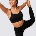 Aoysky Womens Buttery Soft Racerback Sports Bra Padded Strappy Workout Running Yoga Gym Crop Tops with Built in Bras, X-Large 