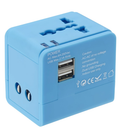 Lewis N. Clark Global Adapter With 2.4A Dual USB Charger - Blue