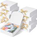 10pack Gift Boxes with Lids, 6.5''x6.5''x2'' White Gift Boxes For Presents, Paper Boxes Gift Boxes with Ribbon for Birthday Wedding Party Chocolate Candy