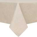 Hiasan Faux Linen Rectangle Tablecloth - Wrinkle and Stain Resistant Washable Table Cloth for Kitchen Dining Room Holiday Table Cover for Party Dinner, Beige, 54 x 80 Inch
