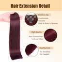 20 Inch #99J Burgundy Straight Clip in Human Hair Extensions 120g 7pcs Knotless Thick And Soft Wine Red Clip ins Straight Hair Extensions for Women