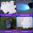 8 Pack Halloween Ghost Decorations Set, 6 Ghost Yard Signs and 2 Solar Spotlight Scary Shadows for Night Projections Spooky Faces Signs with Stakes for Halloween Garden Lawn Decor