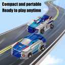 Magnetic Dinosaur Car Toy - 2 in 1 Crash & Transform Vehicle to Dino, No Battery Needed for Kids Age 3-12, Birthday Gift (Blue Dragon)