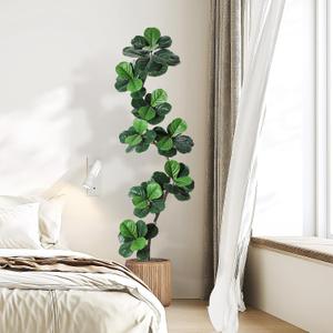 GarveeHome Fiddle Leaf Fig Artificial Tree with White Planter,7 ft Faux Plants Indoor with Moss, Fake Rubber Tall Fake Floor Plant in Pot - Artificial Trees for Home Office Living Room Decor