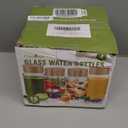 Freshmage 4 Pack Glass Water Bottles with Lids, 16 oz Reusable Wide Mouth Glass Juice Bottles with Bamboo Caps for Juicing, Smoothies, Water, Beverage Storage, 100% Leak Proof, BPA-Free, Borosilicate