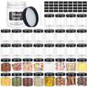 36PCS16OZ Plastic Jars with Screw On Lids, Pen and Labels Refillable Empty Round Slime Cosmetics Containers for Storing Dry Food, Makeup, Slime, Honey Jam, Cream, Butter, Lotion (matte black)
