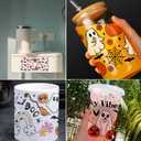 2 x 8 Sheet UV Dtf Cup Wraps for 16 Oz Glass Cups Halloween Waterproof UV Dtf Transfers Ready to Press Stickers Rub on Transfers for Crafts Wrap Decals for Tumblers Mugs Wood Car Decor -Funny Pink Ghost