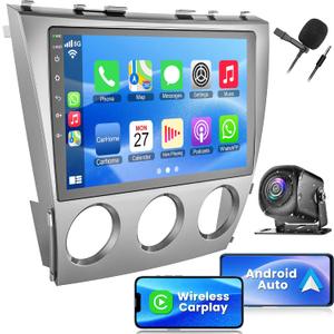 4GB RAM+64GB ROM Car Radio for Toyota Camry (2006-2011 with Manual A/C),10 Inch Camry Stereo Support Wireless Carplay&Android Auto, Bluetooth&Voice Control,FM Radio