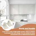 2 Pcs Beige Porcelain Bathroom Towel Bar Set Bracket Mid Century Modern Towel Bar Rod Rack Ceramic Tile Retro Towel Holder for Vintage Style Bathroom Accessories