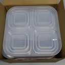 Snack Containers (4 Pack), 4 Compartments Snackle Box Container, Meal Prep Reusable Lunchable Container for Adults, Microwave Dishwasher Safe, Stackable Bento Snack Boxes for Work, Travel