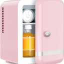 Antarctic Star 4L/6 Cans Compact Refrigerator,Portable Mini Fridge Skin Care,Cooler and Warmer for Bedroom,Car,Office & Dorm, Small Cooler for Cosmetics/Beverage/Food,PINK