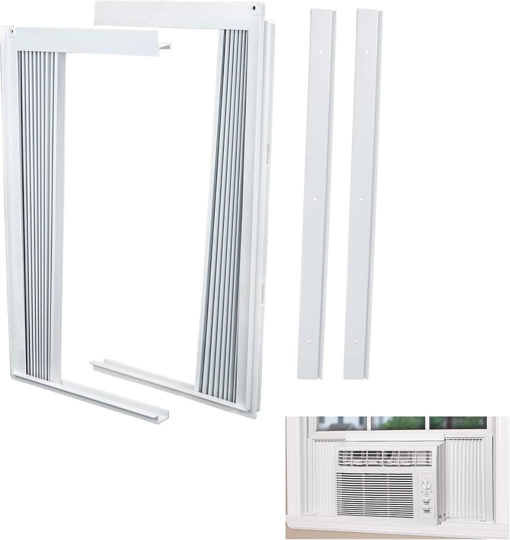 LBG Products Window Air Conditioner Side Panel and Frame Set,AC Accordion Filler Kit,Fits Most 22000BTU Window Air Conditioners