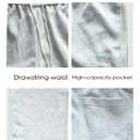 Men's Casual Baggy Wide Leg Lounge Travel Pants Streetwear with Pockets (Gray, M)