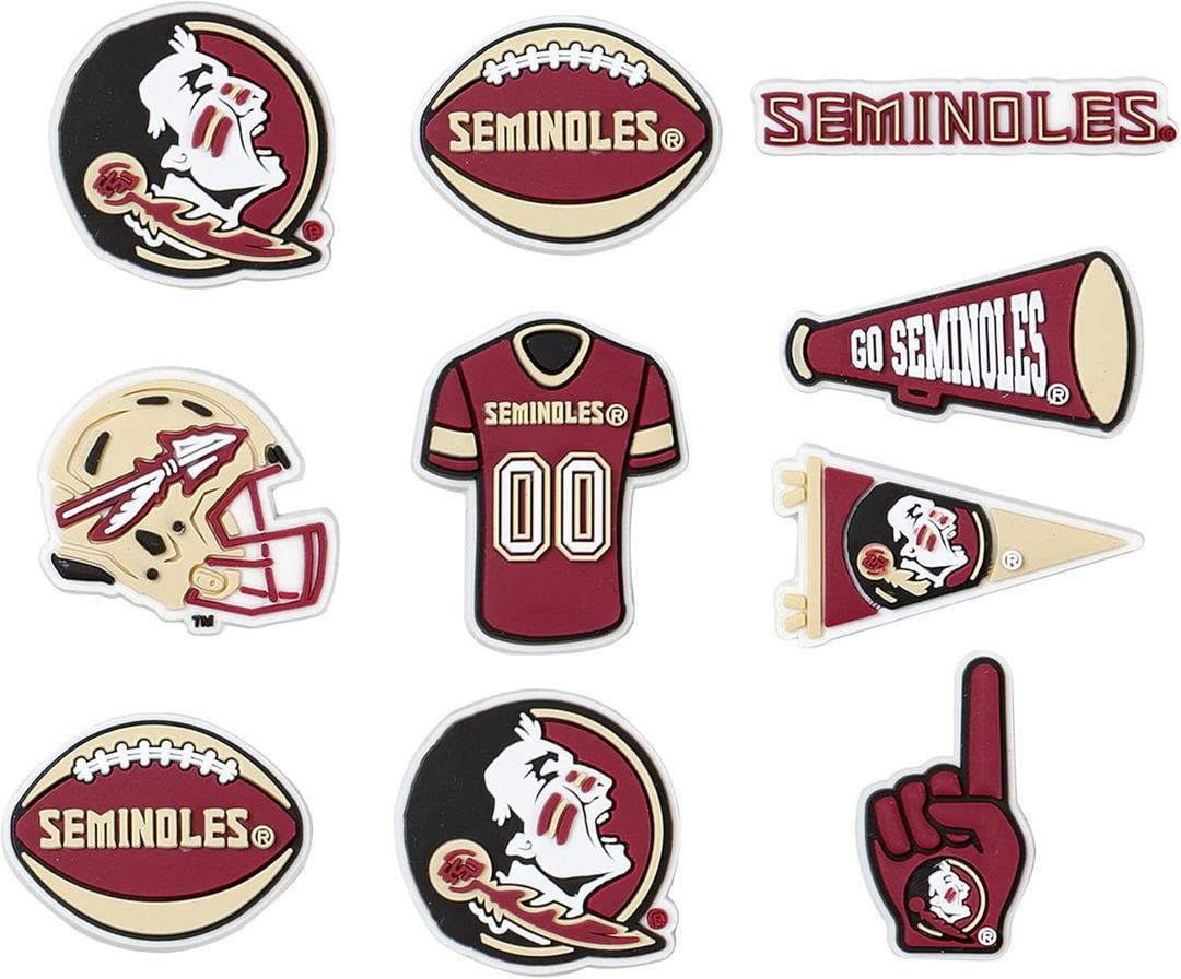 FOCO NCAA unisex-adult NCAA Team Logo Officially Licensed 10-Pack Charms for Clogs Shoes Bracelet (One Size)