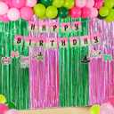 70Pcs Witch Birthday Party Decorations Witch Theme Party Decorations Include Pink and Green Photo Streamers Backdrop Banners Balloons Hanging Swirls for Halloween Witch Movie Birthday Party Supplies