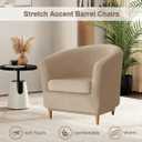 Velvet Club Chair Slipcover 2 Piece Swivel Barrel Chair Covers Slipcover Tub Chair Slipcovers Round Accent Armchair Covers Bucket Chair Covers Protector for Living Room Camel