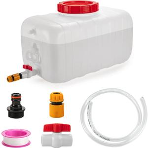 Water Storage Container for Camping, 6.6 Gallon Water Tank with Faucet, Portable First Aid Water Storage for Outdoor Hiking, RV, Autonomous Driving Tour, 17.7 x 11.8 x 11.8in