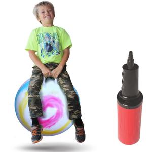 WALIKI TOYS Hopper Ball For Kids Ages 7-9 (Hippity Hop Ball, Hopping Ball, Bouncy Ball With Handles, Sit & Bounce, Kangaroo Bouncer, Jumping Ball, 20 Inches, Rainbow Tie Dye, Pump Included) (Multicolored)