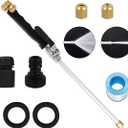 Jet Nozzle High Pressure Hose Nozzle for Garden, 2-in-1 High Pressure Hose Nozzle, Upgraded High Pressure Washer Tools Attachment with 2 Different Nozzles and Hose Quick Connectors (Black)