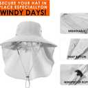 Mens Women Fishing Hat UPF 50+ Wide Brim Sun Hat with Face Cover & Neck Flap