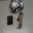 Soccer Ball Size 5,Waterproof PU Leather,Official Match Ball (White Grey)