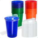 L LIKED 12 Oz Kids Sippy Cups, 4 Colours Assorted Total 20 Count Spill Proof Reusable Cups, BPA-Free, Perfect for Party