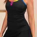 Tempt Me Women Tankini Swimsuits with Skirt - Two Piece Bathing Suits with Pockets Tummy Control V-Wire Swimwear 2026 (Black, XL)