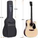H&Z Simple Acoustic Folk Guitar Bag Backpack Double Straps 600D Oxford Guitar Soft Carry Case Guitar Cover (41 inch)