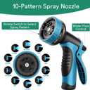 Expandable Garden Hose 100 ft with 10 Function Nozzle, 2026 No Kink Water Hose 100ft, Leak-proof Sturdy Brass Fittings, Durable 3750D Fabric, Lightweight, Flexible for Outdoor Watering, Car Washing