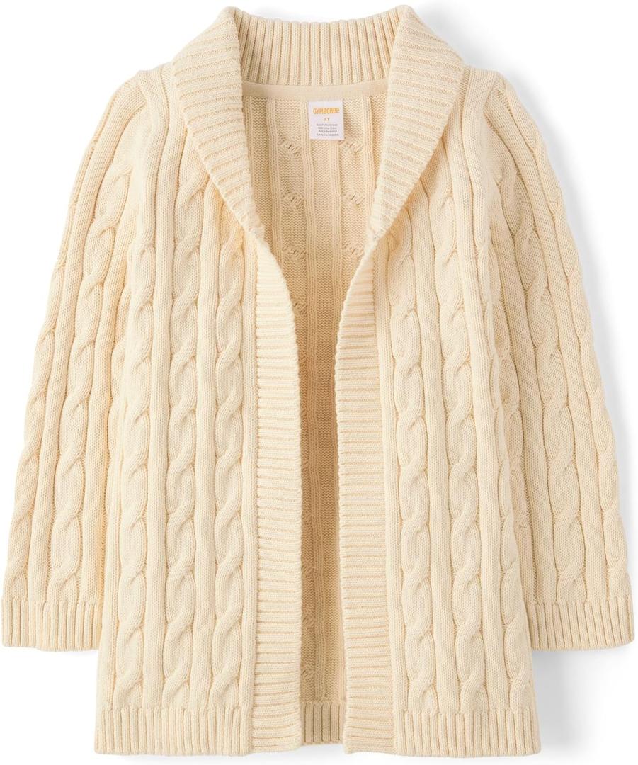 Gymboree Girls' and Toddler Long Sleeve Open Front Cardigan (12-18 Months, Frappe Long)