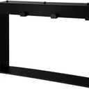 Matte Black Hanging Glass Shower Shelf with Hooks, 20"x16" Rustproof 304 Stainless Steel Bathroom Caddy, No-Drill Modern Organizer for Shower Panels