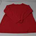 Fisoew Women's Long Sleeve Oversized T Shirts Loose Casual Crewneck Tunic Tops Soft Blouse Large, Red 