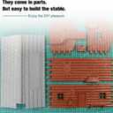 O Scale Log Cabin Painted Model Barn Stable Kit Unassembled for Model Trains Layout JZO02P (Red)