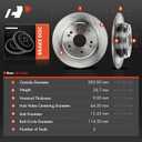 A-Premium 11.10 inch (282mm) Rear Solid Disc Brake Rotors + Ceramic Pads Kit Compatible with Select Acura and Honda Models - TL 2004-2008, Element 2004-2011, 6-PC Set