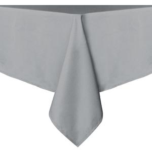 sancua Rectangle Tablecloth - 60 x 84 Inch - Stain and Wrinkle Resistant Washable Polyester Table Cloth, Decorative Fabric Table Cover for Dining Tables, Buffet Parties and Camping, Silver Grey