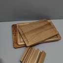 3 Pcs Acacia Wood Cutting Board Set with Holder Stand Meat Chopping Board Set Large Charcuterie Boards Solid Wooden Cutting Boards for Kitchen Decor Carving Butcher Block Bread Serving Cheese Board