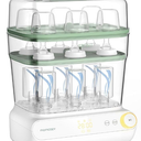 Momcozy 3 Layers Large Bottle Sterilizer and Dryer, Fast Sterilize and Dry, Universal Bottle Sterilizer for All Bottles & Breast Pump Accessories, Touch Screen & Auto-Off Bottle Sanitizer