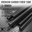 2 Pcs 3K Carbon Fiber Tubes, 12x10x600mm, Twill Matte Finish