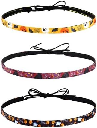 DOCILA Halloween Cowboy Hat Band Women Men, Western Pu Leather Ghost/Pumpkin/BatCowgirl Hat Belts, Replacement Panama Rancher Fedora Strap Rodeo Headbands