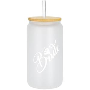 pengtai Bride Glass Tumbler Set of 1 With Straw