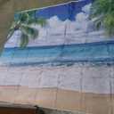 Summer beach ocean shower curtain 5FT X 7 FT