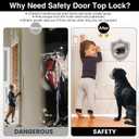 Adjustable Child Safety Door Top LockMetal Child Proof Door Top Lock for Interior&Exterior&French DoorLock & Unlock from Either Sidesfor ChildproofingSliding Door Lock for Kids SafetyBlack