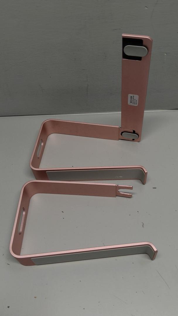 Aoviho Adjustable Tablet Stand for iPad - 360° Rotating Aluminum Desk Holder, Foldable Stable Stand for iPad Pro 12.9/11, Samsung Galaxy Tab, Home Office & Travel, Pink