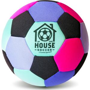 in The House Soccer Ball - Indoor Size 4 Padded Soccer Ball for Girls (Ages 3+), Boys (Ages 3+) & Adults - Bring Soccer Practice Home - Perfect for Juggling - Gift for Soccer Player (Cotton Candy)